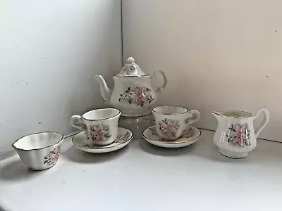 Buy Vintage Nursery Ware - Bone China Tea Set For Two - Hand Decorated • 6.99£