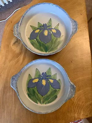 Buy Pair Of Highland Stoneware Iris Pattern Two-handled Serving-dishes - Date 1990s • 30£