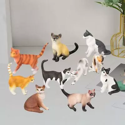 Buy 10 Pieces Cat Figurines Small Decoration For Christmas Birthday Gift Kids • 19.96£