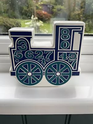 Buy Carlton Ware Vintage Ceramic Train Engine Money Box Blue Green Original Stopper • 55£