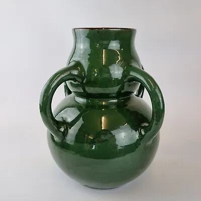 Buy Large Green Brannam Barum Devon Pottery Arts & Crafts 4 Handled Vase Jug 30cm • 195£