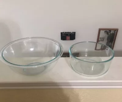 Buy Vintage PYREX Clear Glass Mixing Bowls Excellent Condition • 25.08£