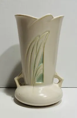 Buy VTG Roseville Pottery Vase Silhouette 780-6 Ivory W Teal Leaves Art Deco Cottage • 67.41£