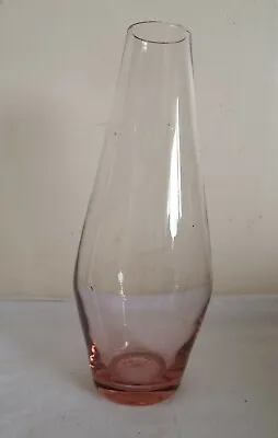 Buy Vintage Pink Glass Vase Narrow Neck 24cm Tall • 5.50£