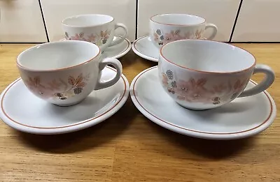 Buy Boots Hedge Rose 4 X Tea Cups And Saucers - Excelllent Condition! • 12.99£