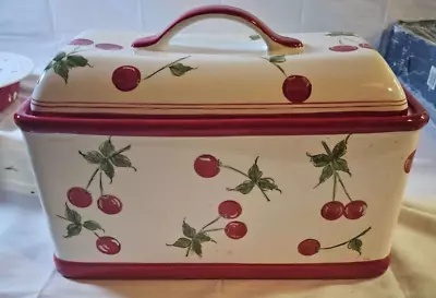 Buy Target Home Cherries Jubilee Ceramic Bread Box Retired Design Hand Painted • 33.69£