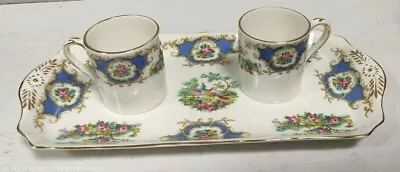 Buy E B Foley Bone China Porcelain Tray With Vintage Cups Cm 28 X 13.5 • 41.43£