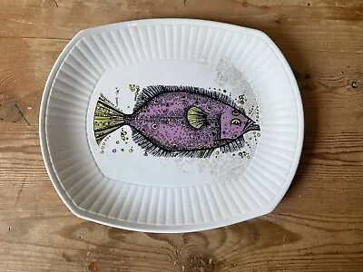 Buy Vintage Washington Pottery 'aquarius ' Fish Series Washington Pottery Plate • 14£