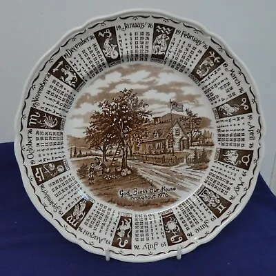 Buy Alfred Meakin 9  Brown Porcelain  1976 Zodiac Calendar Plate God Bless Our House • 5.99£