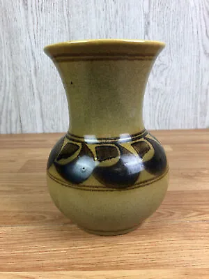 Buy Honiton Pottery Speckled Brown Vase With Black Shape Design 6.5  Tall  • 27.99£