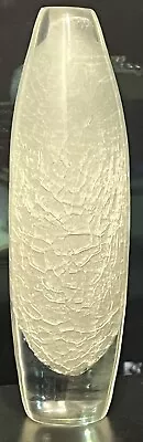 Buy Vtg Clear Encased Crackle Glass Art Vase - Orrefors? Sweden MCM 10 3/4  • 47.95£