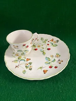 Buy James Kent Old Foley Strawberry & Butterfly ~ [a] Tea Cup & Large Saucer / Plate • 13.50£