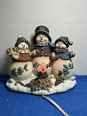 Buy Vintage Christmas Snowman W/ Lighted Fire Pit - Winter Snowman Gift Collection • 14.15£
