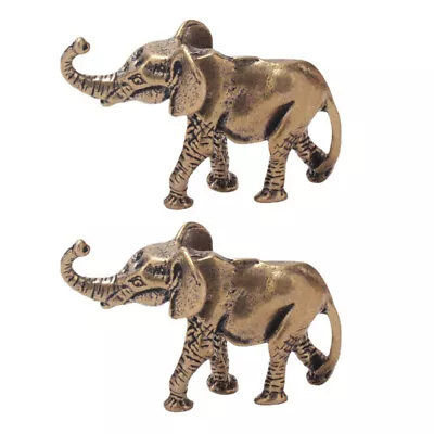 Buy  2 Pcs Car Ornament Fortune Elephant Miniature Statue Decorations • 8.88£