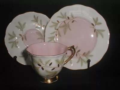 Buy Vintage Bone China Tea Cup Trio Saucer Plate Floral Pink Royal Albert Braemar • 0.99£