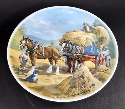 Buy Plate By Anthony Bailey WORKING HORSES SUMMERTIME HARVESTING Decorated M&E Kent  • 6.81£