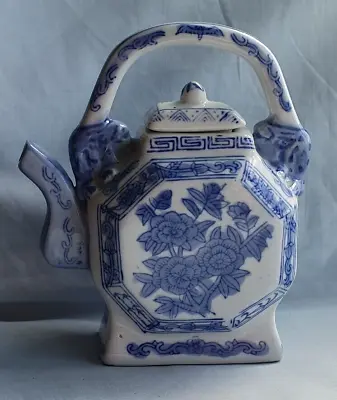 Buy Vintage Blue & White 6.25  Tea Pot - Made In China #R345 • 4.99£