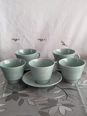 Buy Vintage Woods Ware Beryl Green  Large Cups And Saucers  • 4.20£