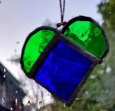 Buy Small Hand Made Stained Glass Heart Decoration. Ideal For Christmas • 3.50£