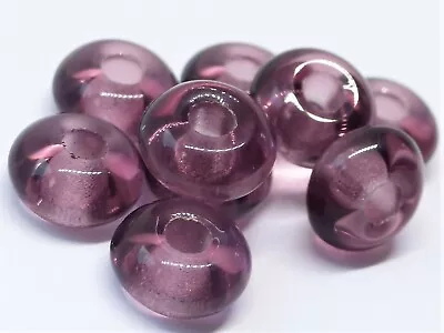 Buy 11(mm) DONUT FLAT ROUND RONDELLE LARGE HOLE SPACER CZECH GLASS BEADS - (20pcs) • 1.99£