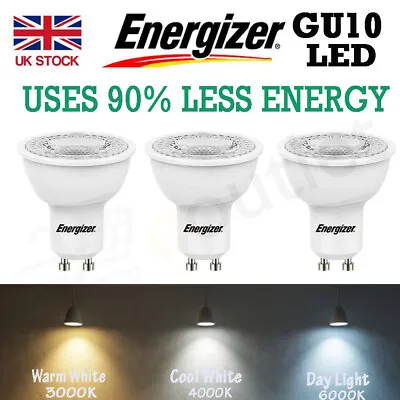 Buy GU10 LED Bulbs Spot Light Lamps Warm Cool Day White Down Lights By ENERGIZER • 8.49£