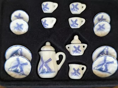 Buy DUTCH WINDMILLS China Tea Set Porcelain 1:12th Scale Dolls House Miniature UH • 6.50£