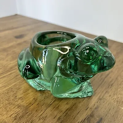 Buy Indiana Glass Spanish Green Sitting Frog Votive Candle Holder Tea Light Vintage • 12.48£