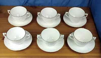 Buy Set Of Six Antique Cabbage Leaf Pattern Spode Copelands China Tea Cups & Saucers • 75£