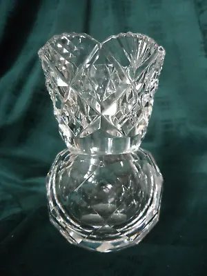 Buy Vintage Cut Glass Crystal Thistle Shaped Bud Vase 3.5  (9cm) High Perfect • 6.99£