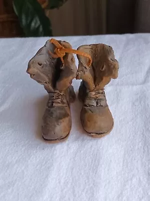 Buy Decorative Pottery Boots Shoes Pair On String Rustic Ornament #17 • 15£