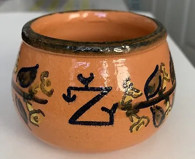 Buy Vintage Funky Art Pottery Floral Design Logo Small Bowl Pot • 23.99£