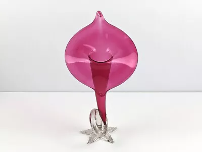 Buy Large Victorian Cranberry Glass Jack In The Pulpit Vase, Twisted Stem, Walsh? • 79£