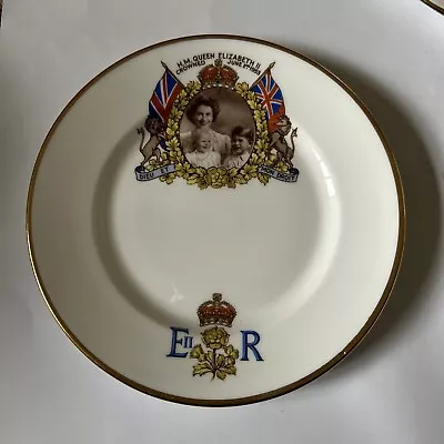 Buy Queen Elizabeth II Coronation 1953 Marcus Adams Salisbury China Tea Plate Royal • 5£