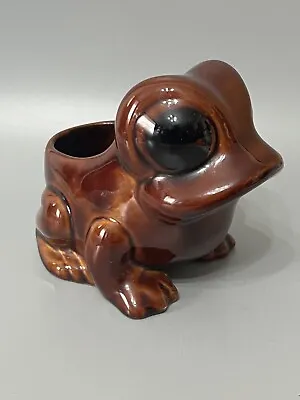 Buy Vintage Denmead Pottery Frog Planter Vase Plant Pot Jardiniere Brown Decor 70s • 15.95£
