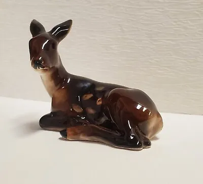 Buy Vintage Keramos Porcelain Figurine Resting Deer Fawn Wien Austria Signed • 44.18£