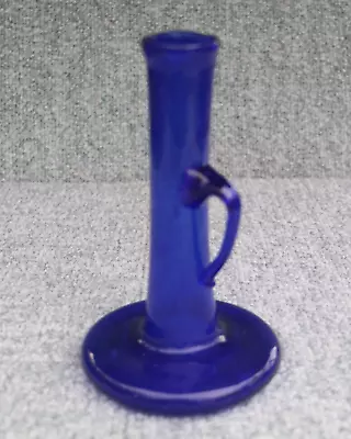 Buy Vintage Bristol Blue Cobalt Blue Glass Chamberstick Candle Holder • 18£