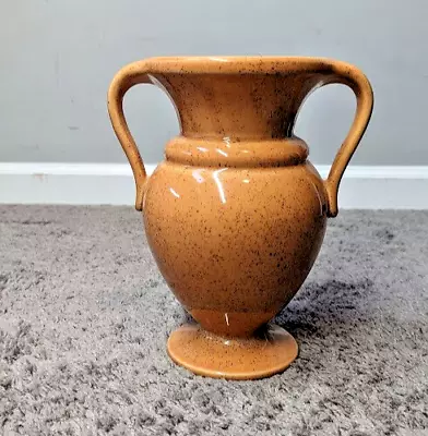 Buy VTG Haeger Pottery Vase Orange W/Brown Speckles Double Handled 9-3/4  Tall 1999 • 24£