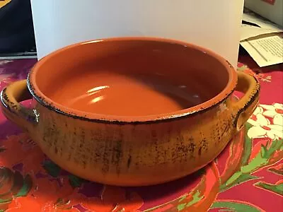 Buy De Silva Italy Glazed Terracotta Soup Bowl Crock With Double Handles Mustard • 19.21£