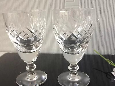 Buy 2x Royal Doulton Cut Crystal Cordial Liqueur Glasses Goblet Drinking Glass 100ml • 15£