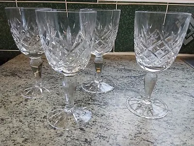 Buy 4 Vintage Crystal Wine Glasses Fan/crisscross Cut Webb Corbett? 5.75 Inch • 14.99£
