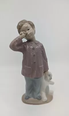 Buy Vintage Nao By Lladro Boy With Teddy Bear Porcelain Figurine #1139 • 28.69£