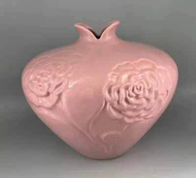 Buy Vintage 1986 Royal Haeger Pottery Mauve Pink Embossed Roses Vase #7103 / USA • 57.67£