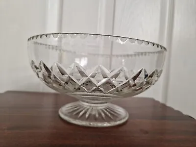 Buy Vintage Cut Glass Pedestal Fruit Bowl Dish • 25£