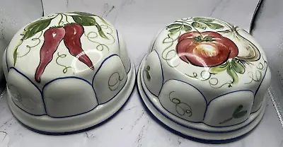 Buy 2 ABC BASSANO Tomato & Pepper Italian HANGING Ceramic WALL MOLD Made In Italy • 22.28£