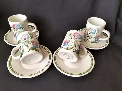 Buy Vintage Mid-Century Cinque Ports Pottery The Monastery Rye 4 Coffee Cups Saucers • 24.99£