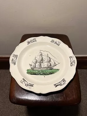 Buy Antique Creamware Sailing Ship Plate • 39.99£