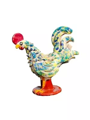 Buy Vintage Studio Pottery Hand Painted Chicken Cockerel Figurine Retro Poss Italian • 10£