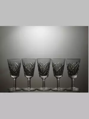 Buy Lovely Lead Crystal Cut Glass Liqueur Set Of 5 Glasses 4  - 43B • 24.99£
