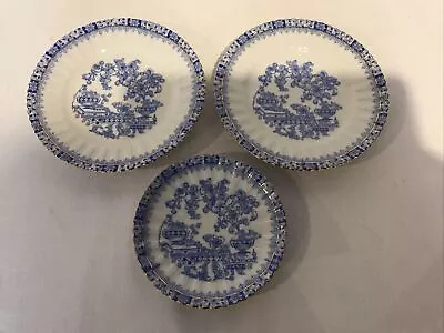 Buy Vintage  Antique Tuppack Tiefenfurt China Blau 1 Saucer & 2 Plates • 24.02£