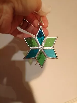 Buy Cathedral Stained Glass Christmas Star Handmade Suncatcher • 6£